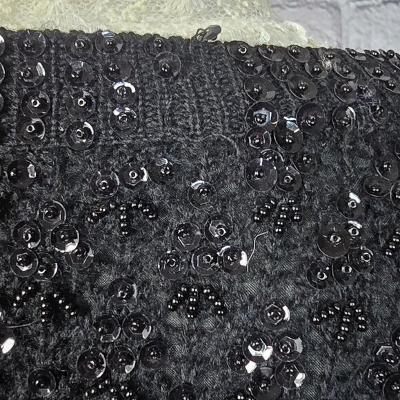 Imperial Imports 1950-60s - Sequin, beaded, and Lined - Black Sweater, Women's X - Picture 9 of 9